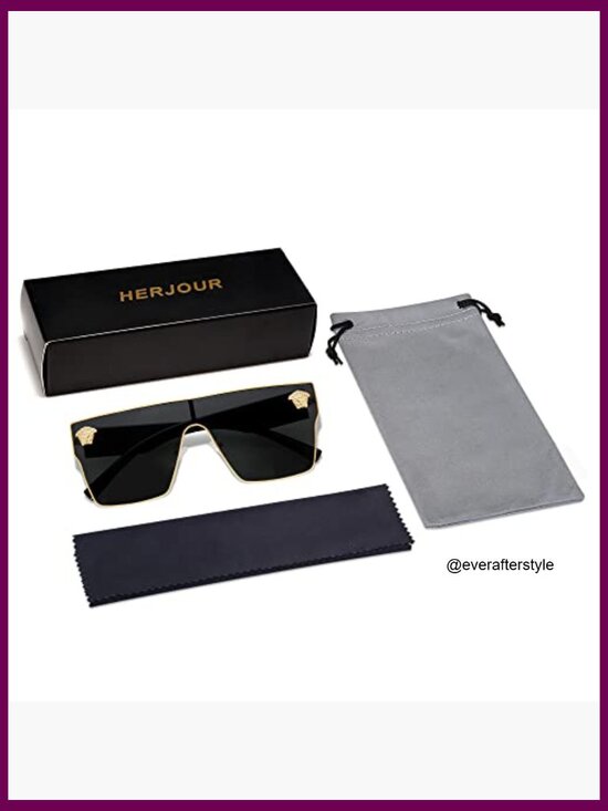 Oversized Square Sunglasses with UV Protection Polycarbonate Lenses main image 4